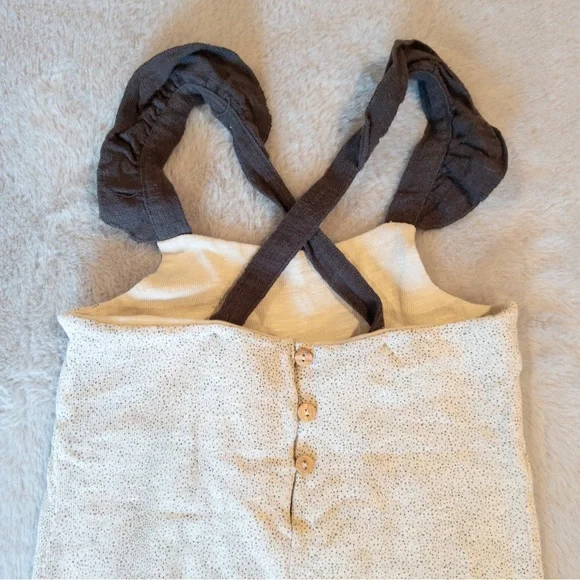 Zara Girls Ruffle Overall Jumper Gray Ivory Size 4-5 Years - Picture 6 of 10